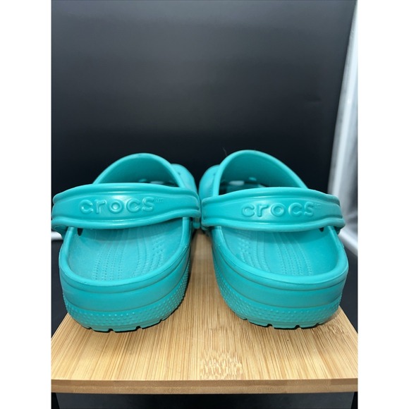 Crocs Classic Clogs Crocband Rubber Teal Green Water Shoes Mules Size M5 W7 - Picture 6 of 8